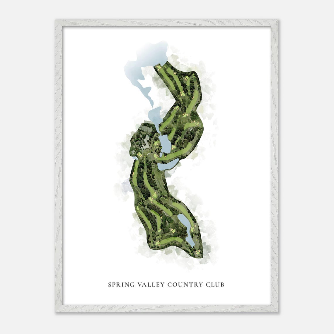 Spring Valley Country Club South Carolina Golf Course Map Poster - Image 2