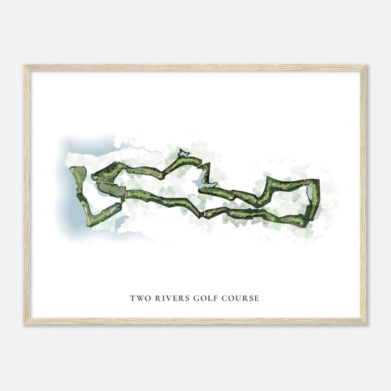 Two Rivers Golf Course Virginia Classic Watercolor Map Golfer Gift Golf Wall Art Golf Poster Print Course Layout