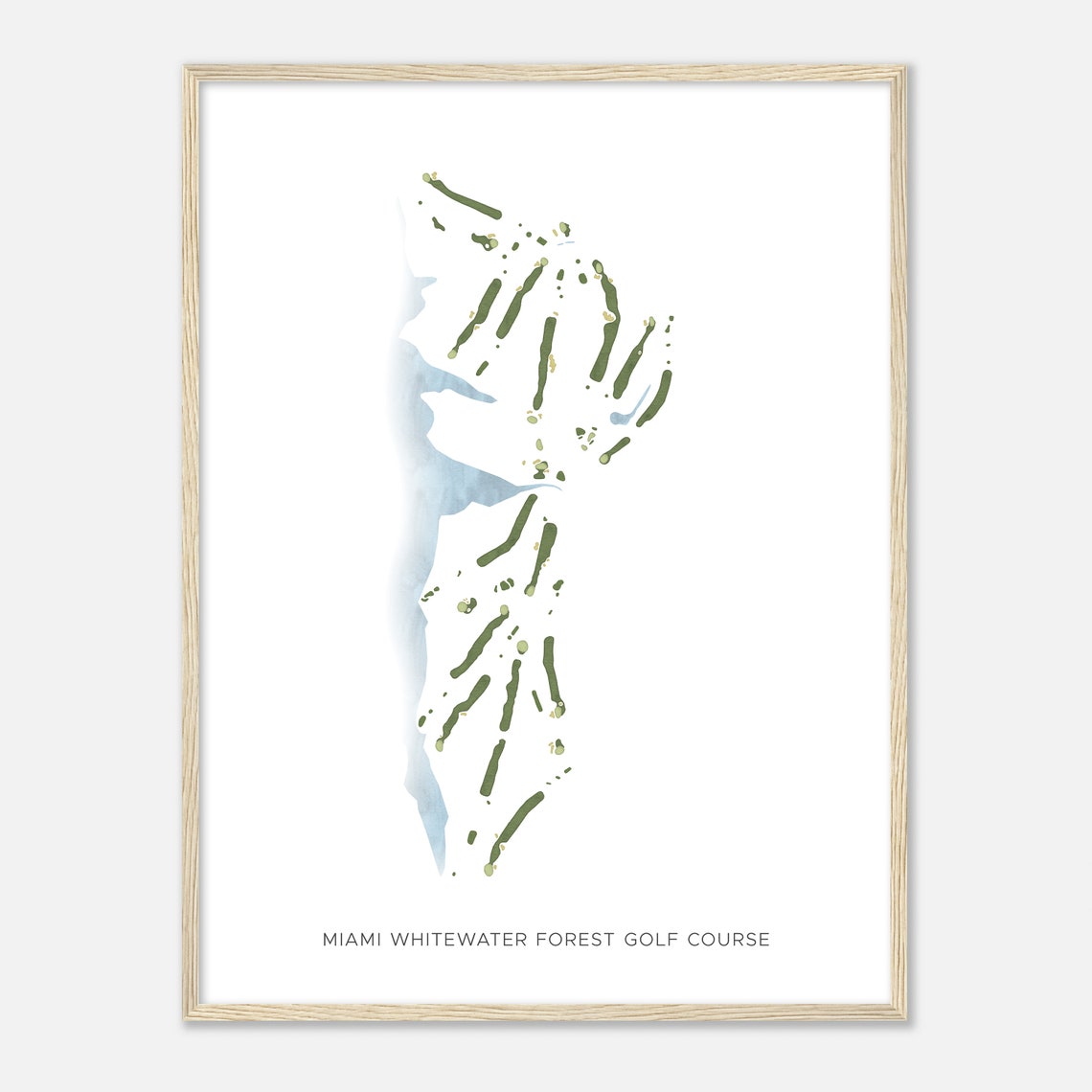 Miami Whitewater Forest Golf Course Ohio Modern Watercolor Map Golfer Gift Golf Wall Art Golf Poster Print Course Layout