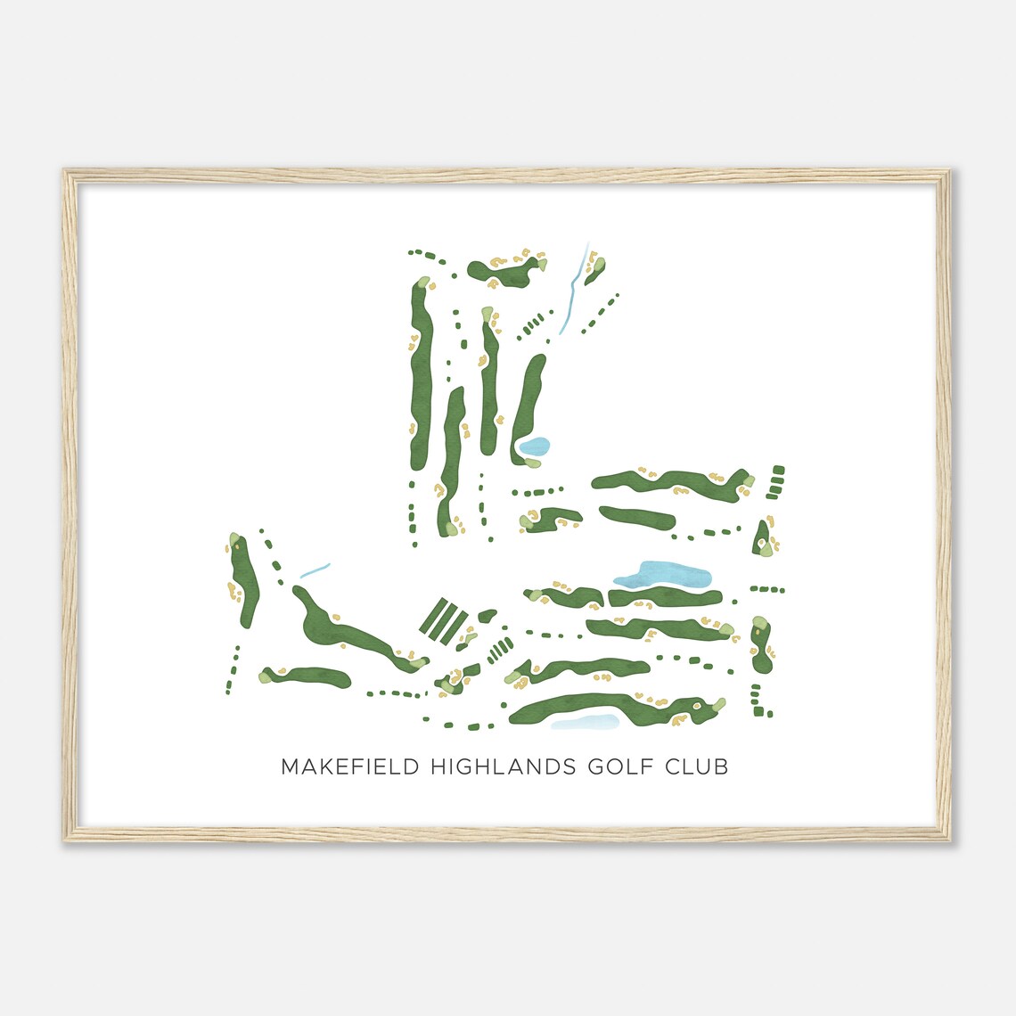 Makefield Highlands Golf Club Pennsylvania Modern Watercolor Map Golfer Gift Golf Wall Art Golf Poster Print Course Layout - Image 2