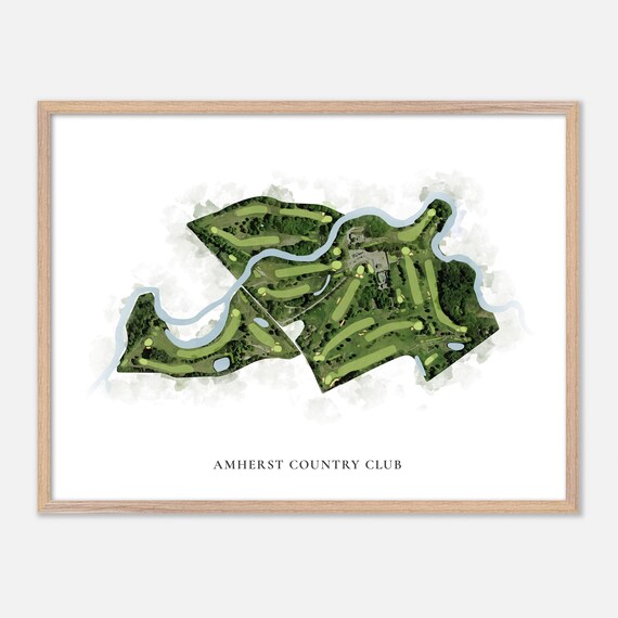 Amherst Country Club New Hampshire Classic Watercolor Map Poster