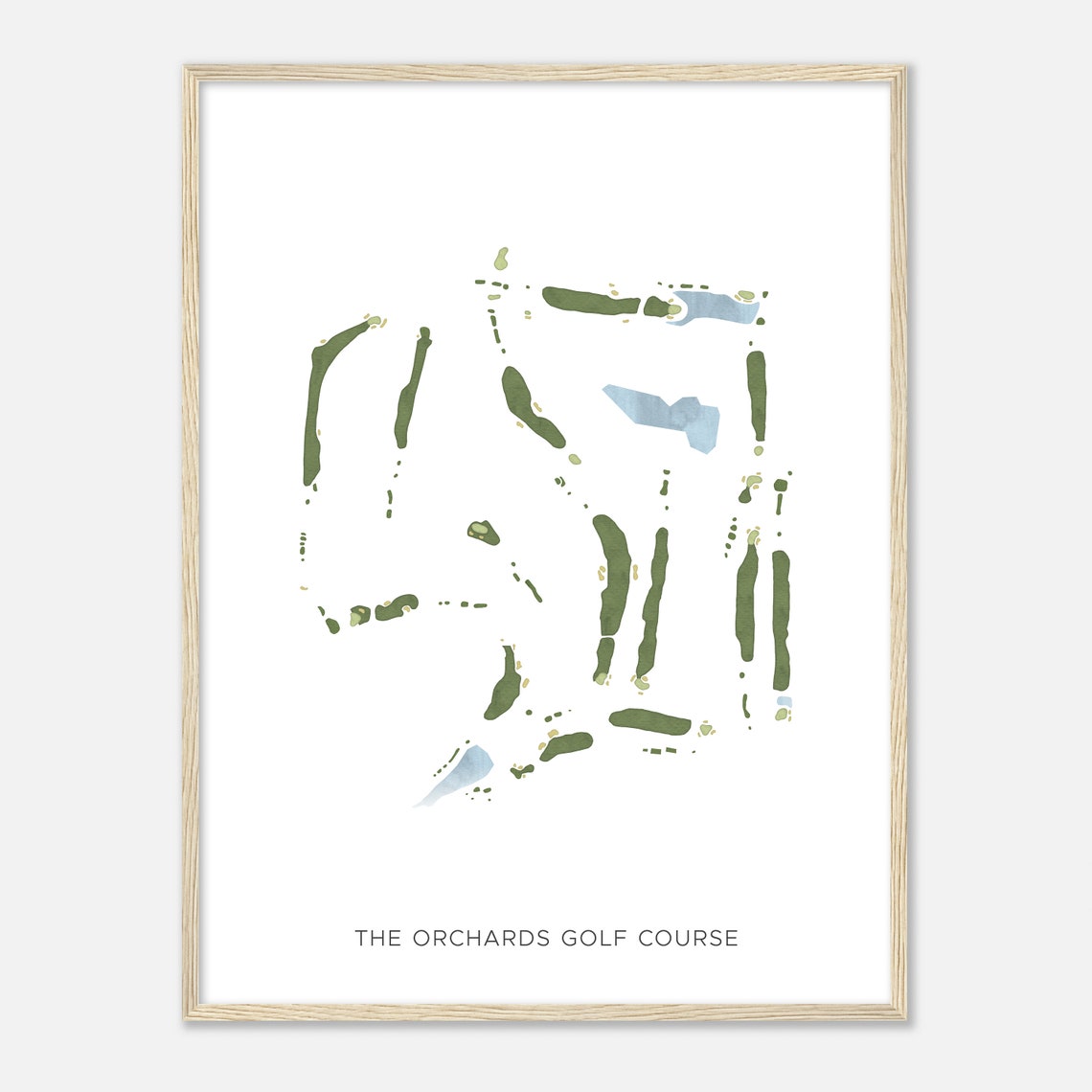 The Orchards Golf Course Modern Minimalist Routing Map Poster - Image 2