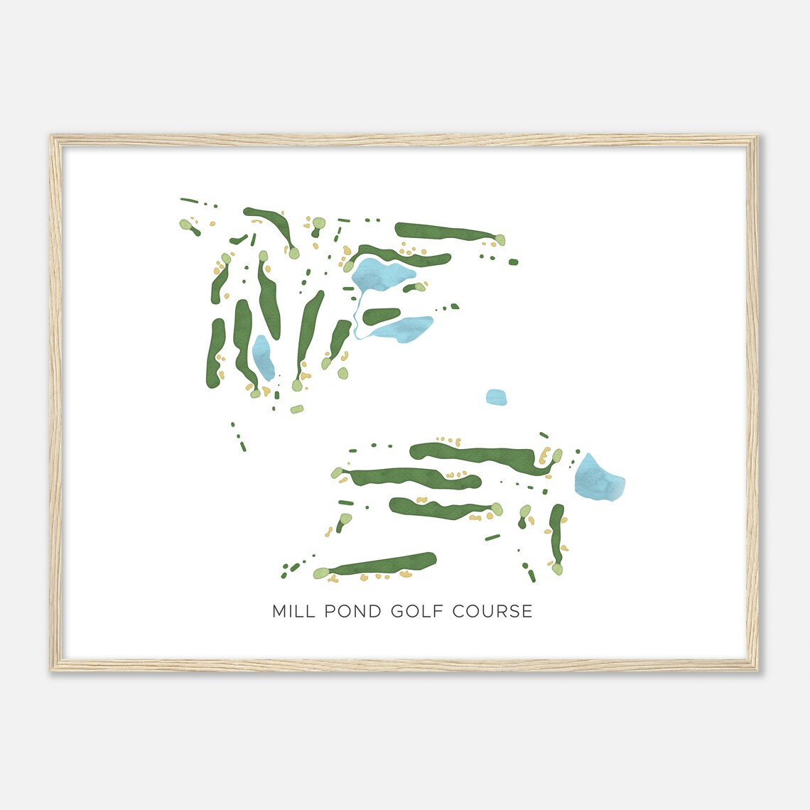 Mill Pond Golf Course New York Modern Watercolor Map Golfer Gift Golf Wall Art Golf Poster Print Course Layout - Image 2