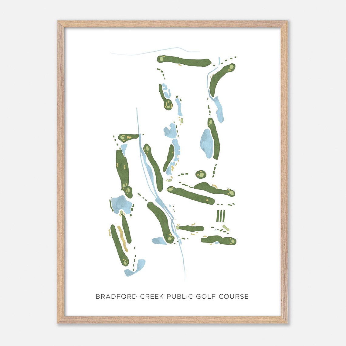 Bradford Creek Public Golf Course Watercolor Layout Map Art Poster Gift - Image 6