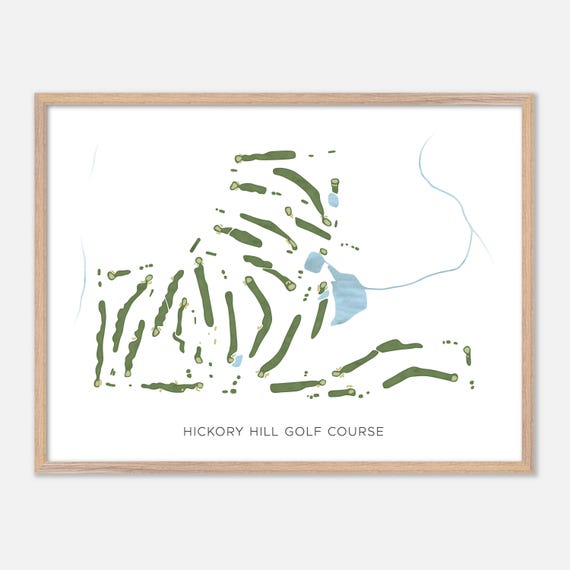 Hickory Hill Golf Course In Jackson Georgia Modern Watercolor Map Golfer Gift Golf Wall Art Golf Poster Print Course Layout