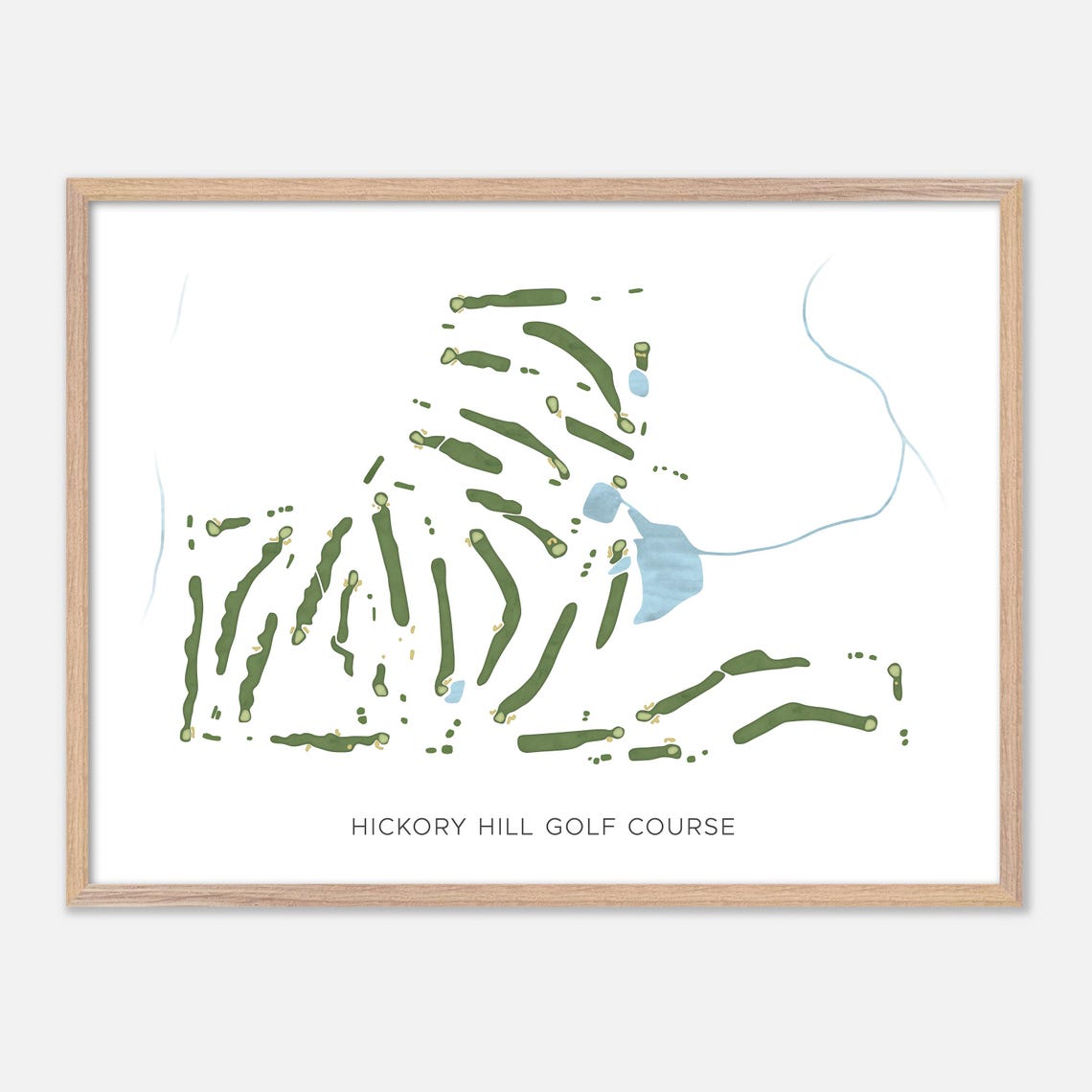 Hickory Hill Golf Course Modern Fairway Golf Course Map Poster