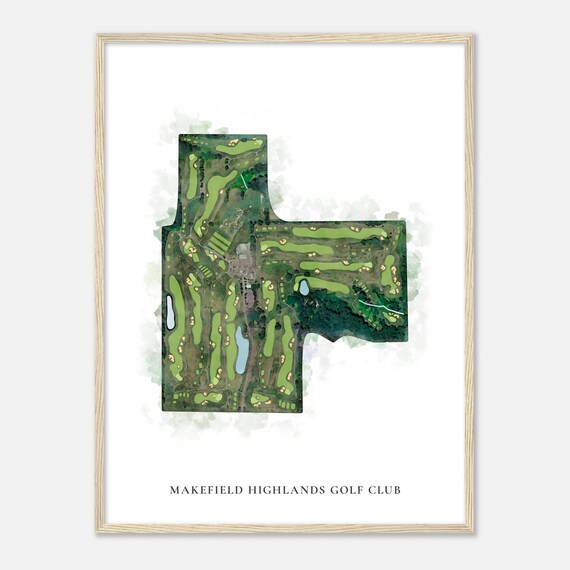 Makefield Highlands Golf Club Pennsylvania Classic Watercolor Map Golfer Gift Golf Wall Art Golf Poster Print Course Layout