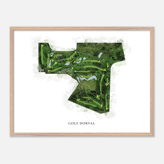 Golf Dorval In Dorval Canada Classic Watercolor Map Golfer Gift Golf Wall Art Golf Poster Print Course Layout