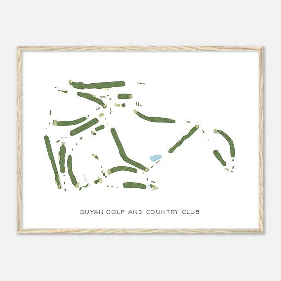 Guyan Golf and Country Club Modern Watercolor Golf Course Map Poster