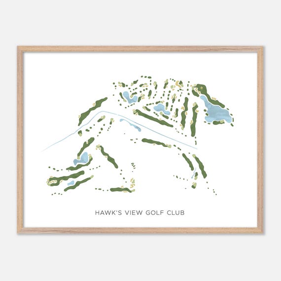 Hawks View Golf Club In Lake Geneva Wisconsin Modern Watercolor Map Golfer Gift Golf Wall Art Golf Poster Print Course Layout