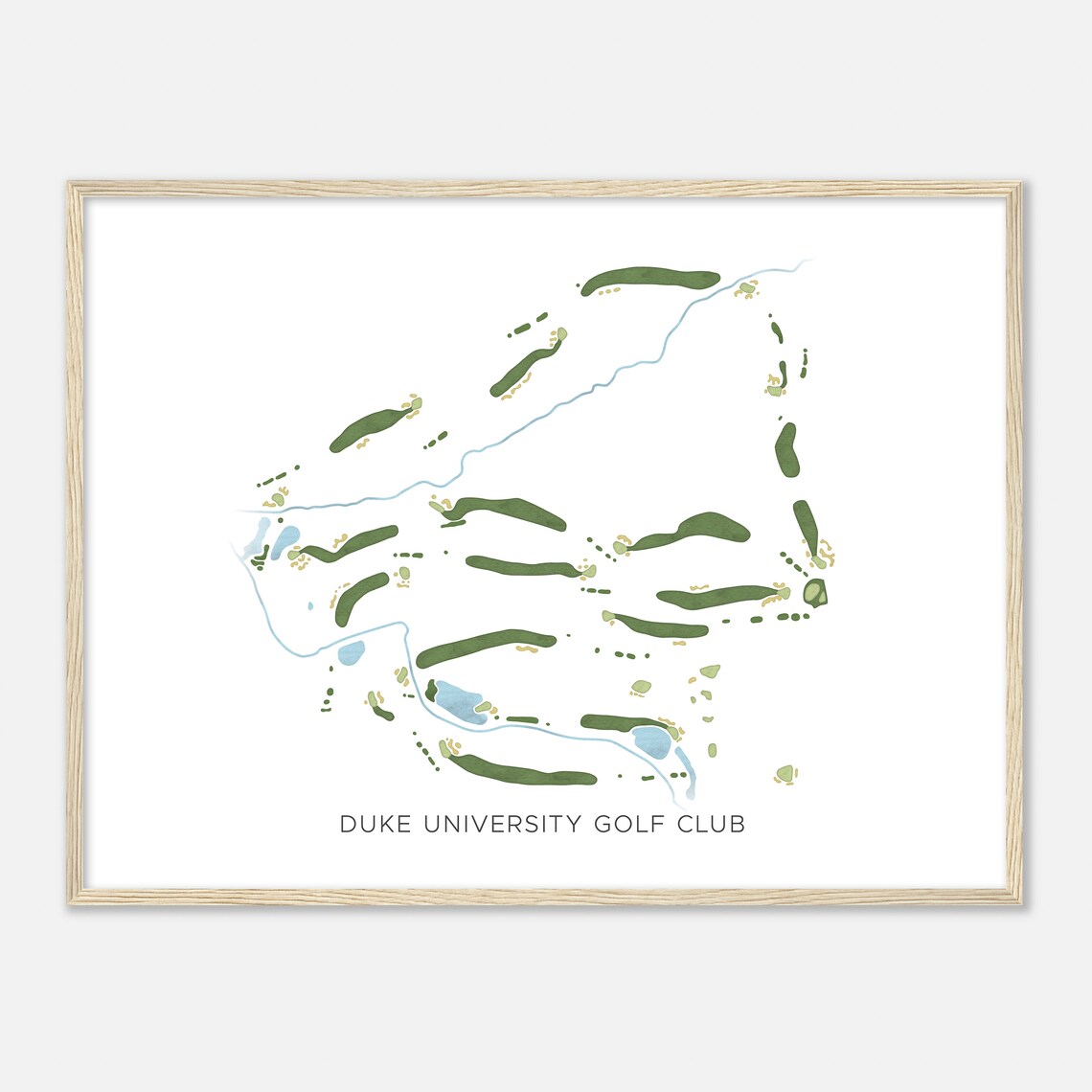 Duke University Golf Club Watercolor Map Art Print - Image 2