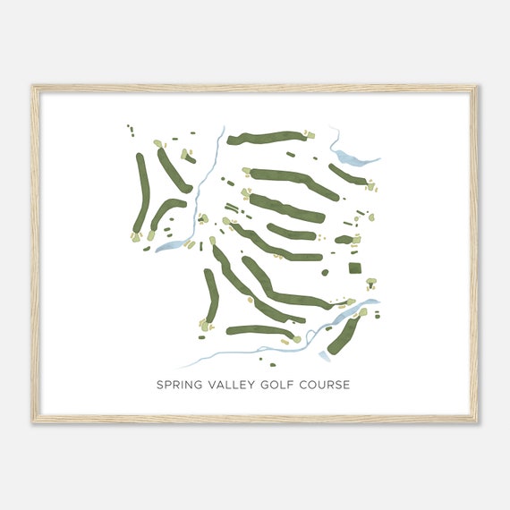 Spring Valley Golf Course Iowa Modern Watercolor Map Golfer Gift Golf Wall Art Golf Poster Print Course Layout