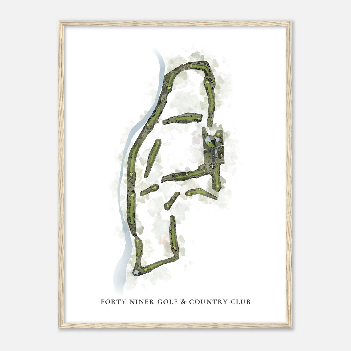Forty Niner Golf And Country Club Classic Watercolor Map Poster - Image 2