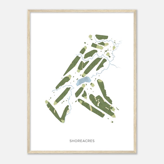 Shoreacres Illinois Modern Watercolor Map Golfer Gift Golf Wall Art Golf Poster Print Course Layout