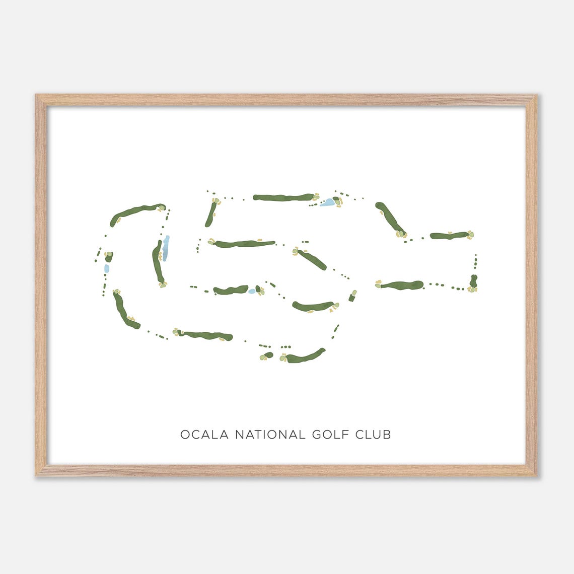 Ocala National Golf Club Modern Minimalist Watercolor Map Poster