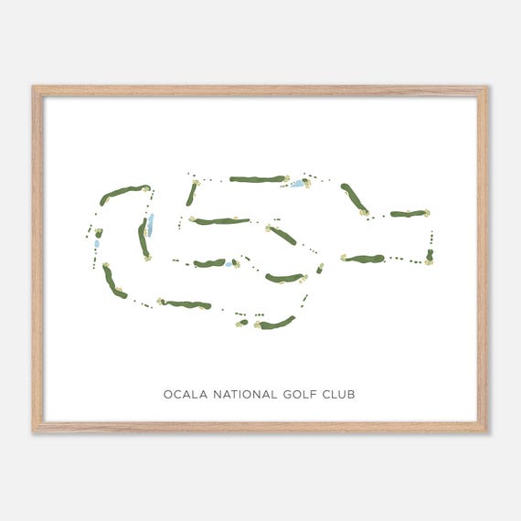 Ocala National Golf Club In Ocala Florida Modern Watercolor Map Golfer Gift Golf Wall Art Golf Poster Print Course Layout