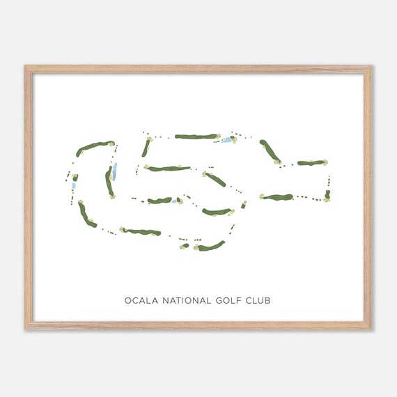 Ocala National Golf Club Modern Minimalist Watercolor Map Poster