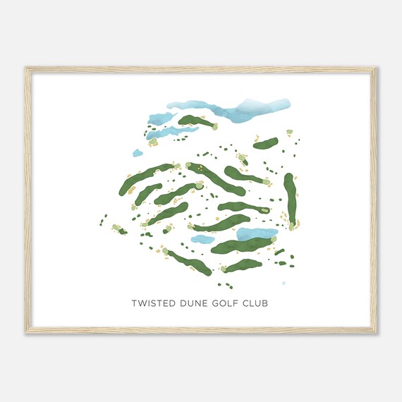 Twisted Dune Golf Club New Jersey Modern Watercolor Map Golfer Gift Golf Wall Art Golf Poster Print Course Layout