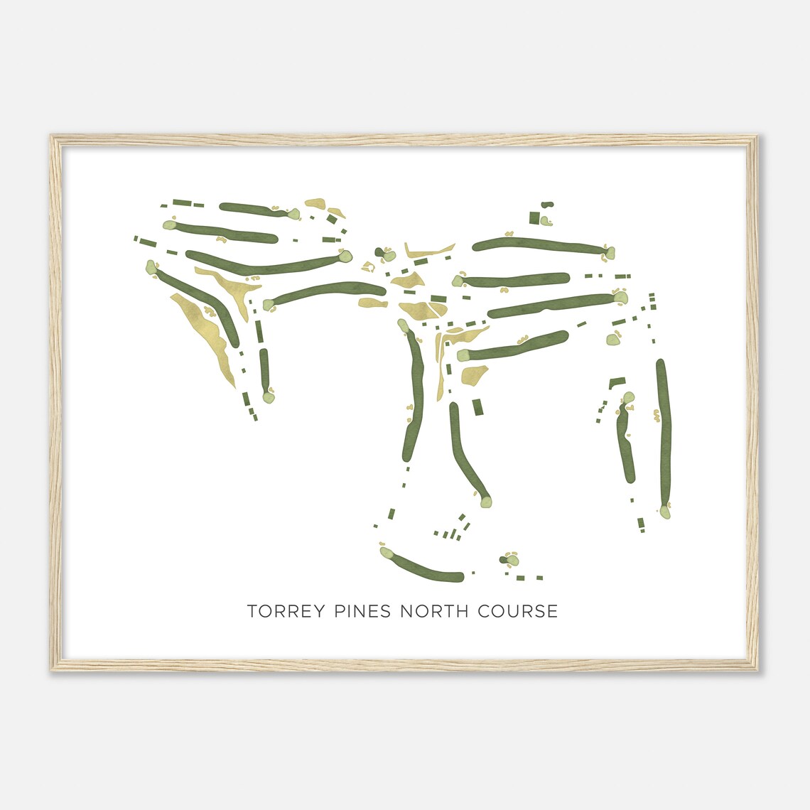 Torrey Pines North Course California Modern Watercolor Map Golfer Gift Golf Wall Art Golf Poster Print Course Layout