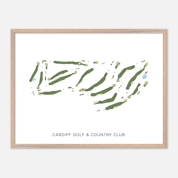 Cardiff Golf and Country Club Canada Modern Course Map Art Poster