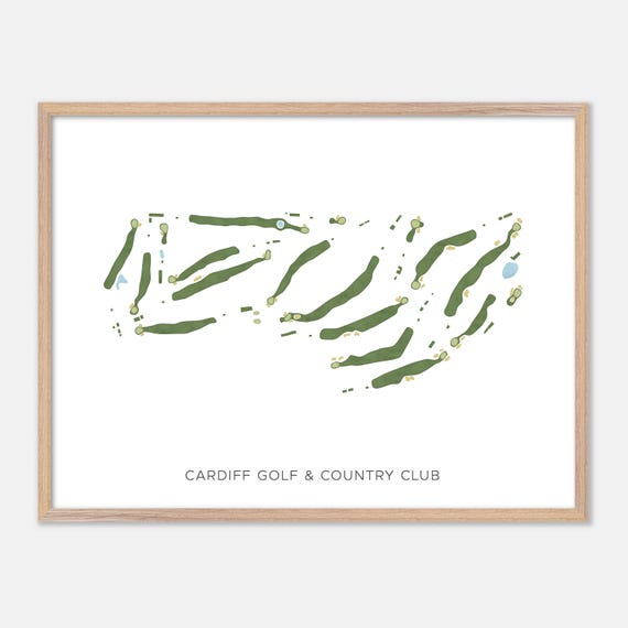 Cardiff Golf Country Club In Canada Modern Watercolor Map Golfer Gift Golf Wall Art Golf Poster Print Course Layout