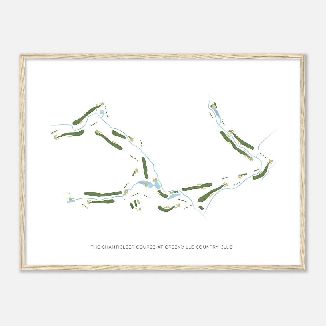 The Chanticleer Course at Greenville Country Club Golf Map Poster - Image 2