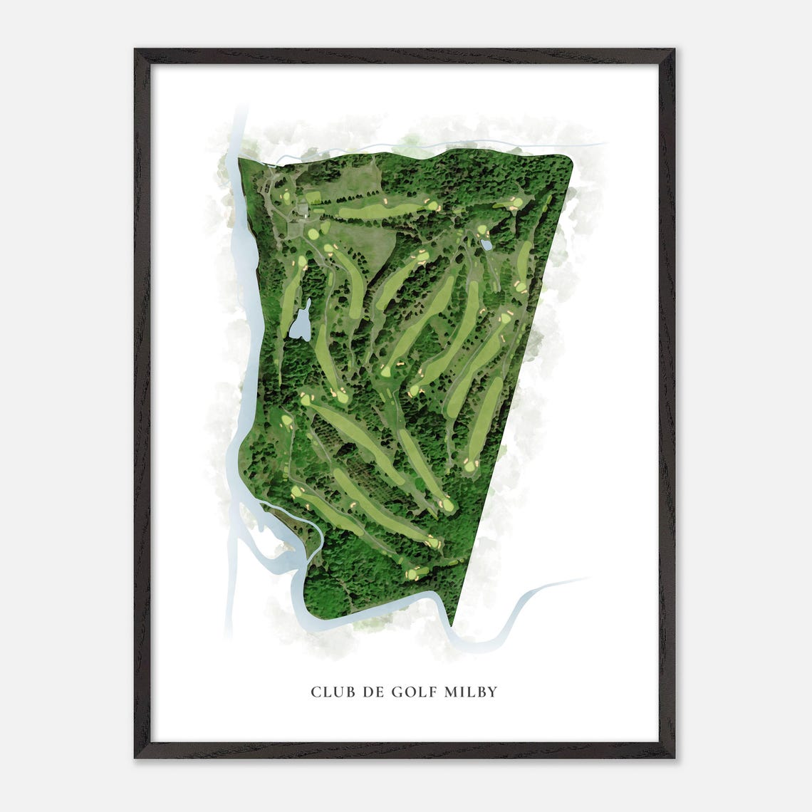 Club de Golf Milby Canada Classic Watercolor Course Map Poster - Image 2