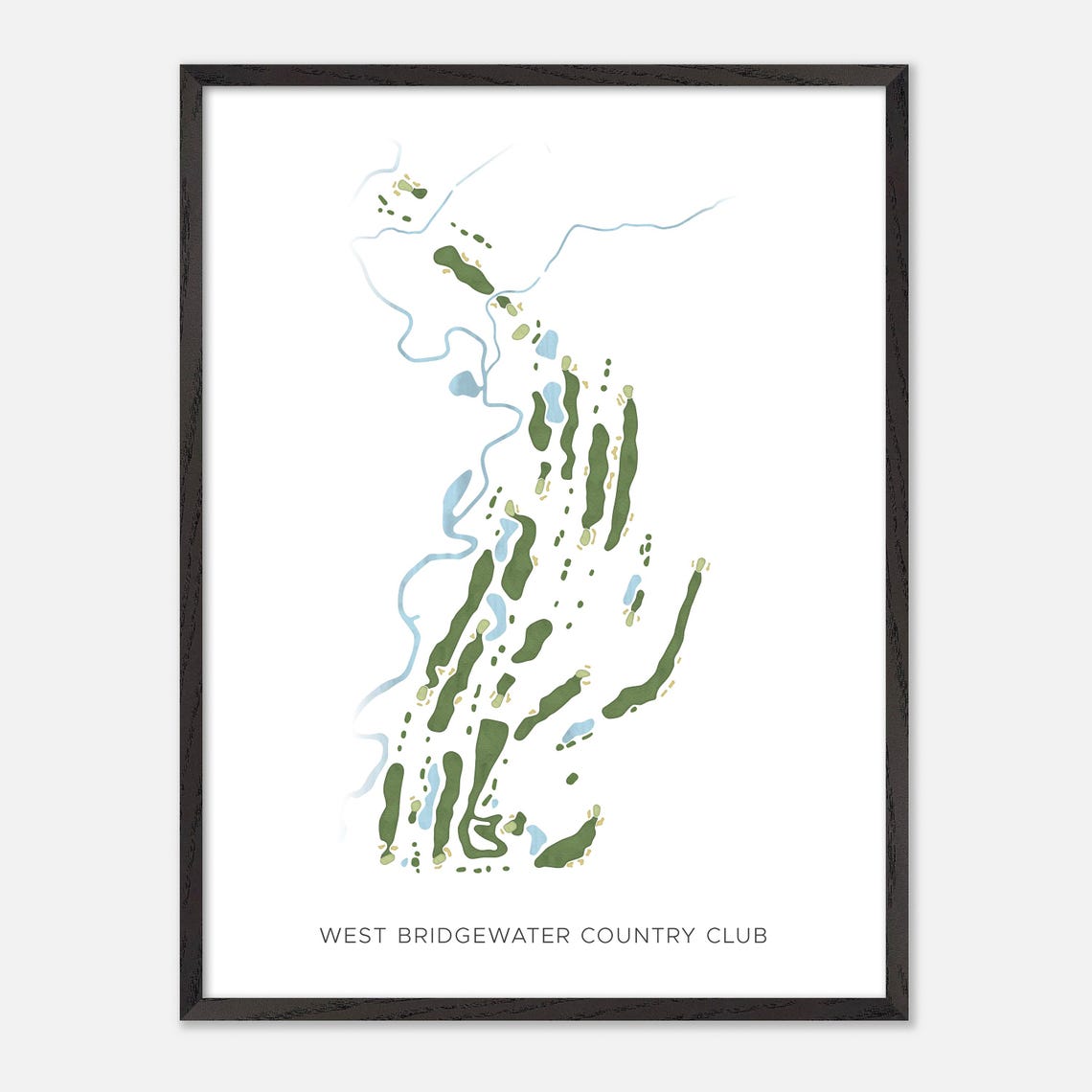 West Bridgewater Country Club Golf Course Minimalist Map Poster - Image 3