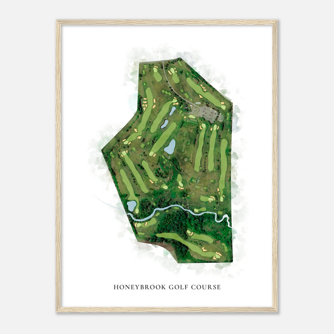 Honeybrook Golf Course Pennsylvania Watercolor Map Print - Image 2