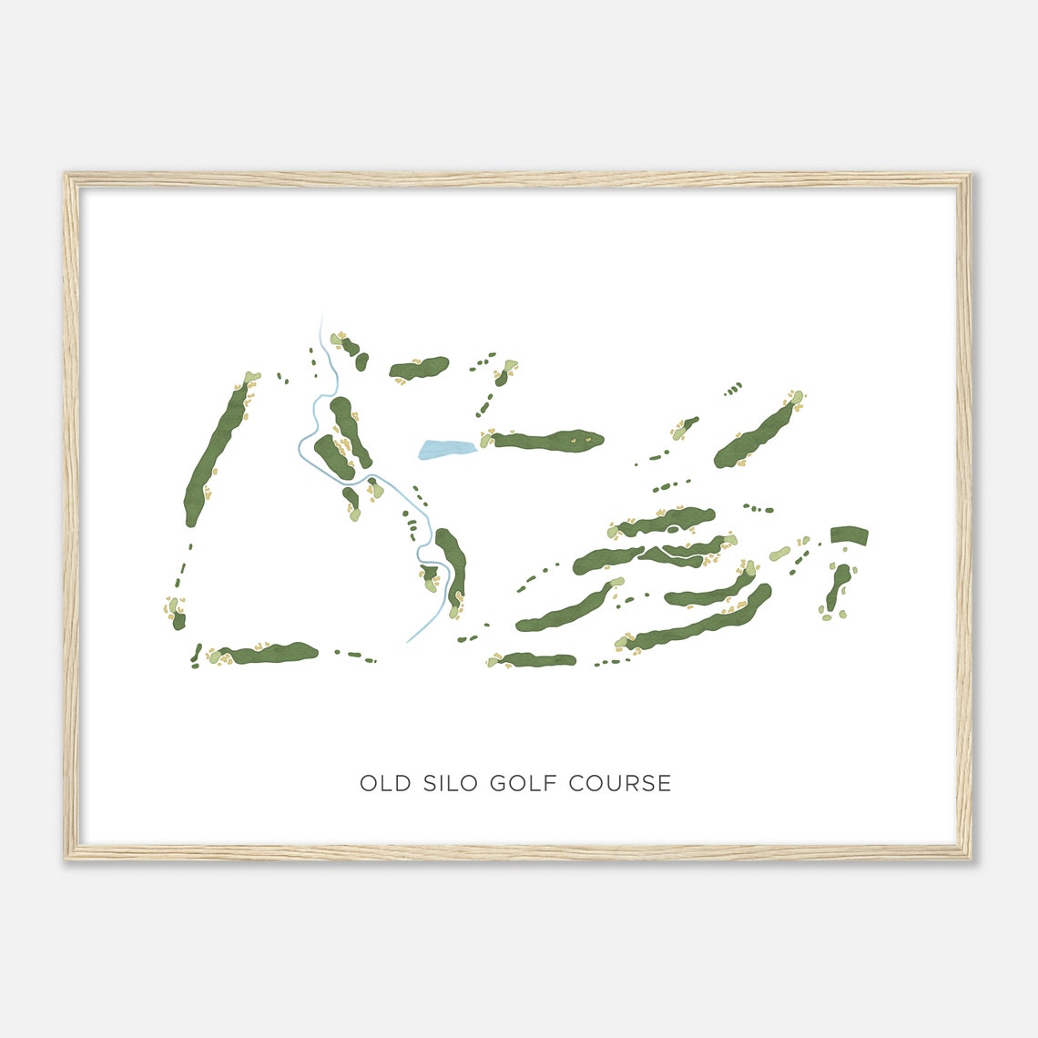 Old Silo Golf Course Kentucky Modern Watercolor Golf Map Poster - Image 2