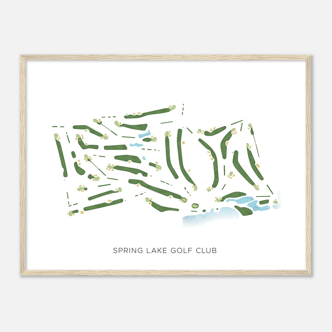 Spring Lake Golf Club New York Modern Watercolor Map Golfer Gift Golf Wall Art Golf Poster Print Course Layout - Image 2