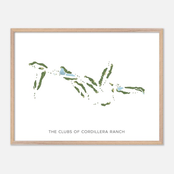 The Clubs of Cordillera Ranch Golf Course Watercolor Map Art Poster