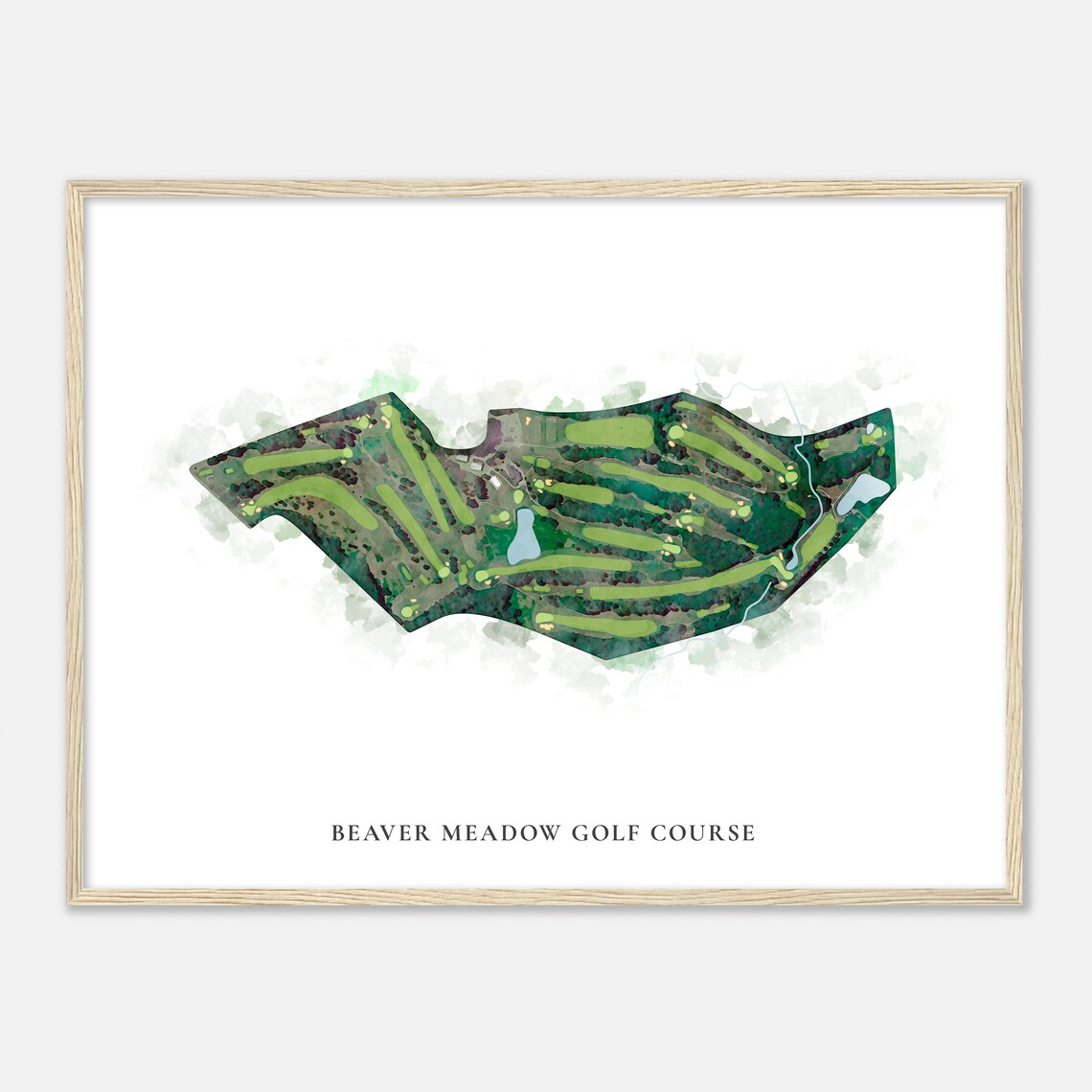Beaver Meadow Golf Course New Hampshire Classic Watercolor Map Golfer Gift Golf Wall Art Golf Poster Print Course Layout - Image 2