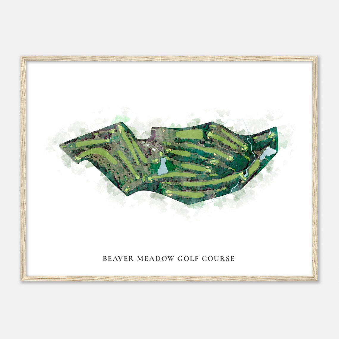 Beaver Meadow Golf Course New Hampshire Classic Watercolor Map Poster - Image 2