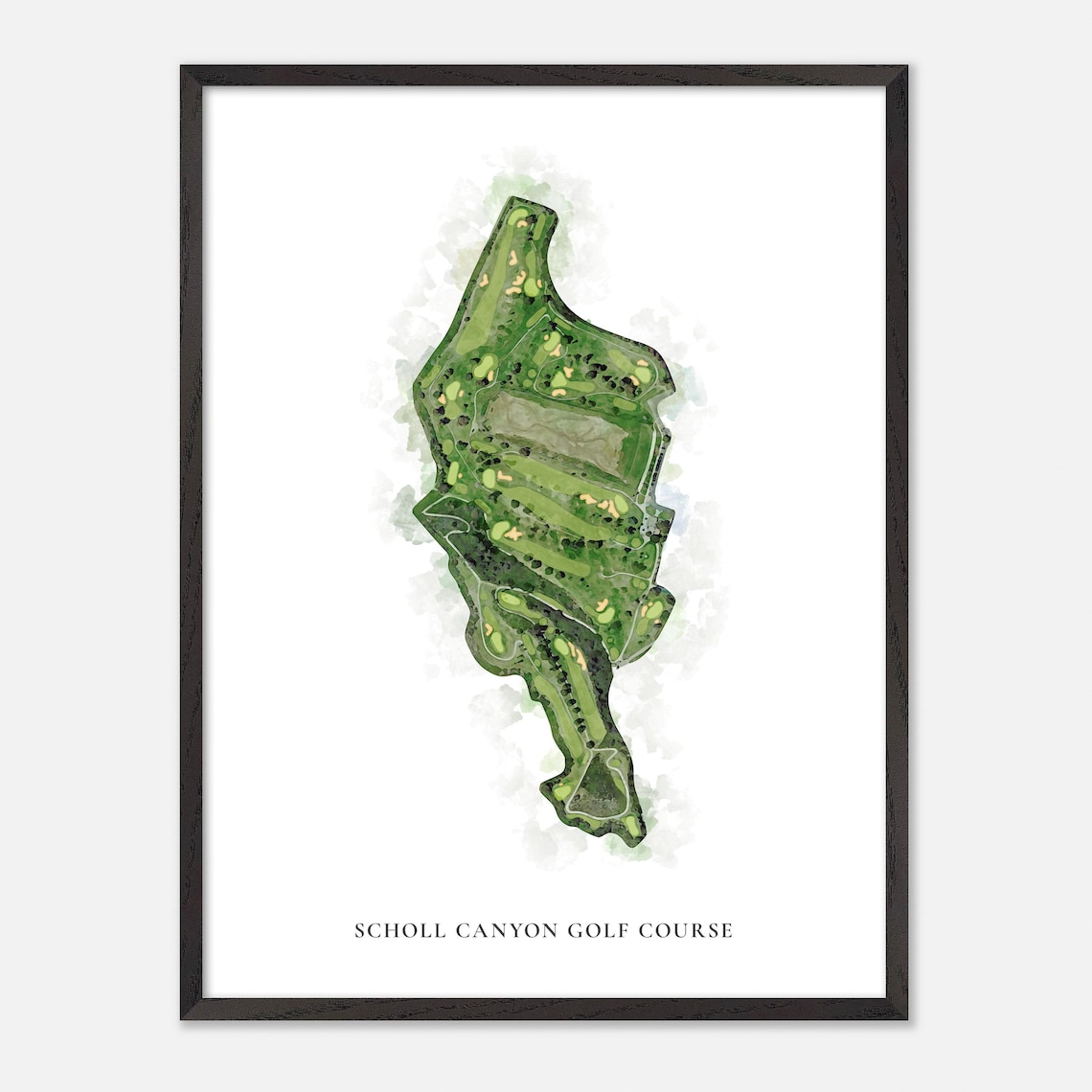 Scholl Canyon Golf Course Glendale California Classic Watercolor Poster - Image 3