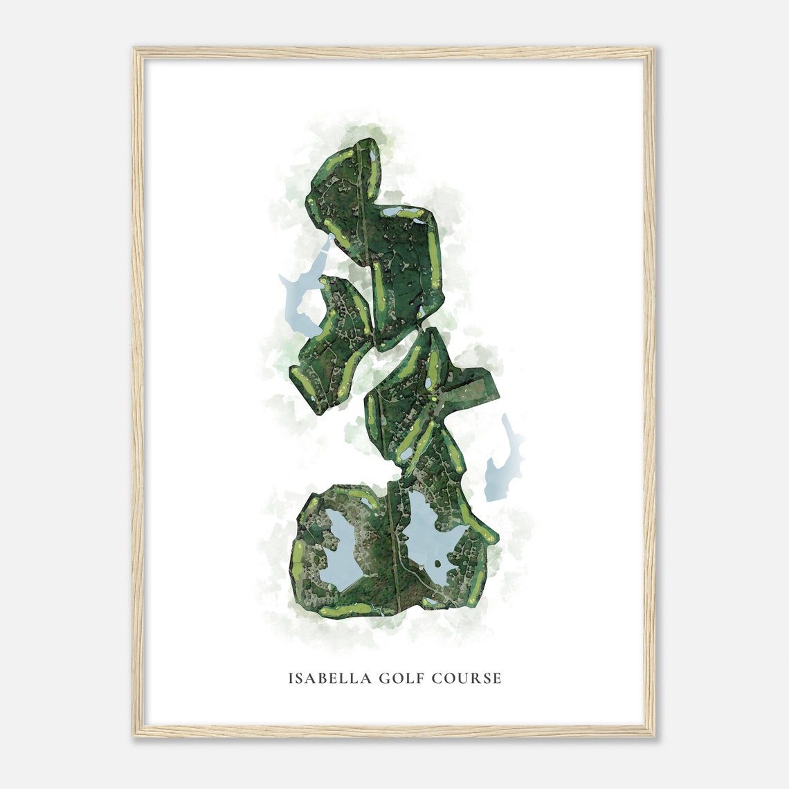Isabella Golf Course Arkansas Classic Watercolor Course Map Poster