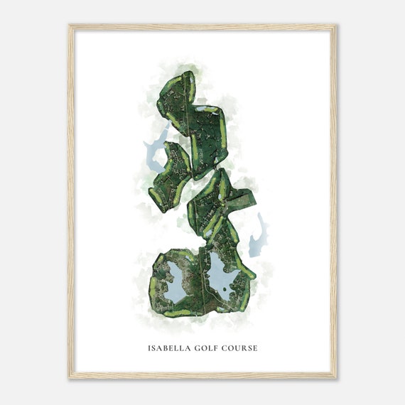 Isabella Golf Course Arkansas Classic Watercolor Map Golfer Gift Golf Wall Art Golf Poster Print Course Layout