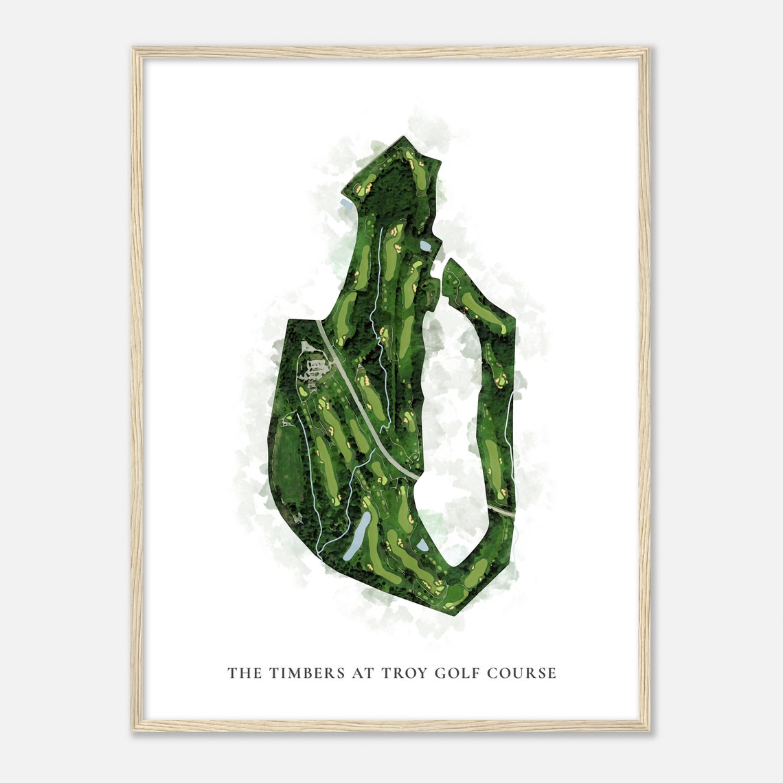 The Timbers At Troy Golf Course Maryland Classic Watercolor Map Poster