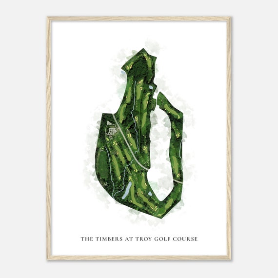 The Timbers At Troy Golf Course Maryland Classic Watercolor Map Golfer Gift Golf Wall Art Golf Poster Print Course Layout
