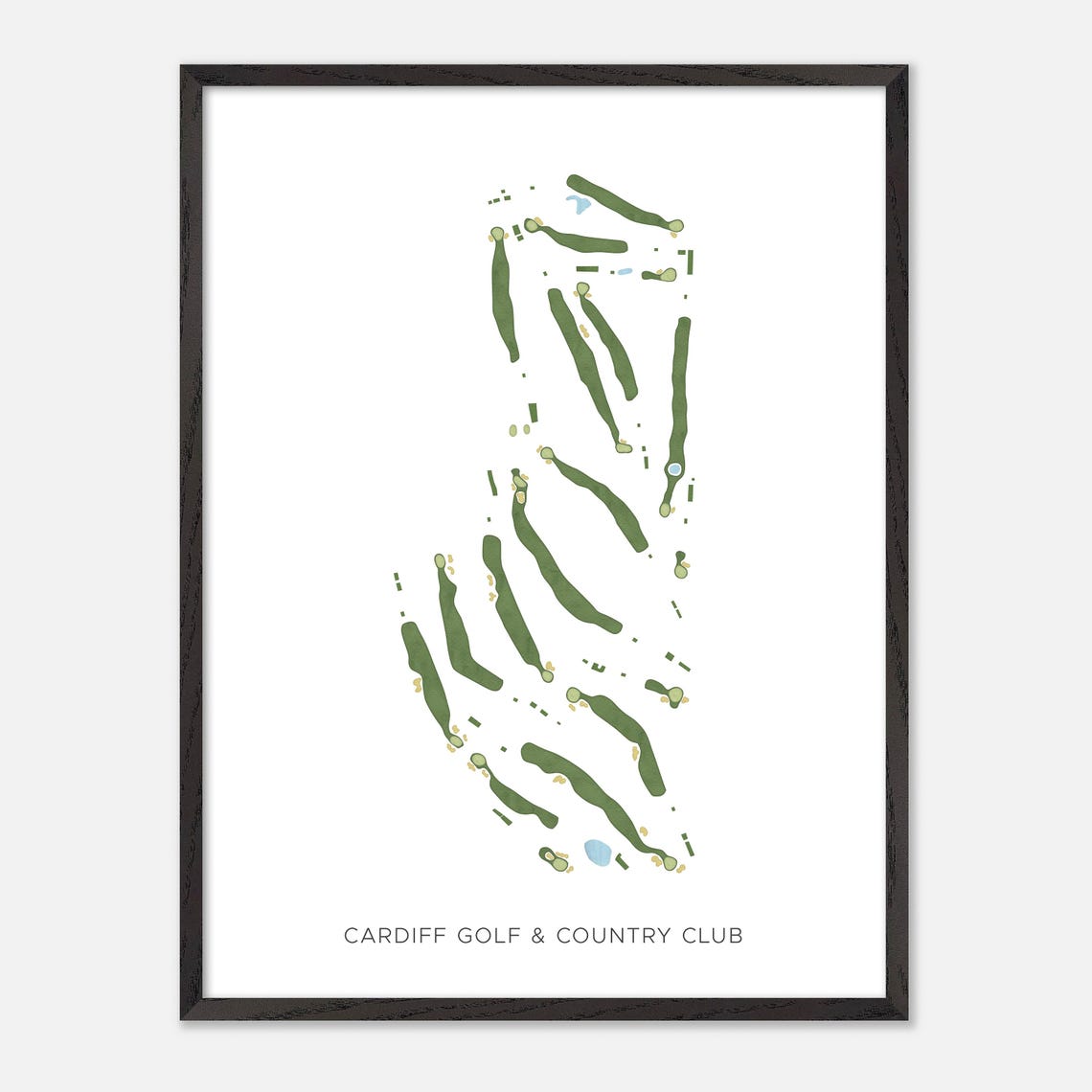 Cardiff Golf and Country Club Canada Modern Course Map Art Poster - Image 2