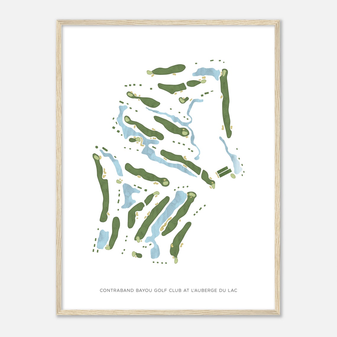 Contraband Bayou Golf Club Minimalist Golf Course Map Poster