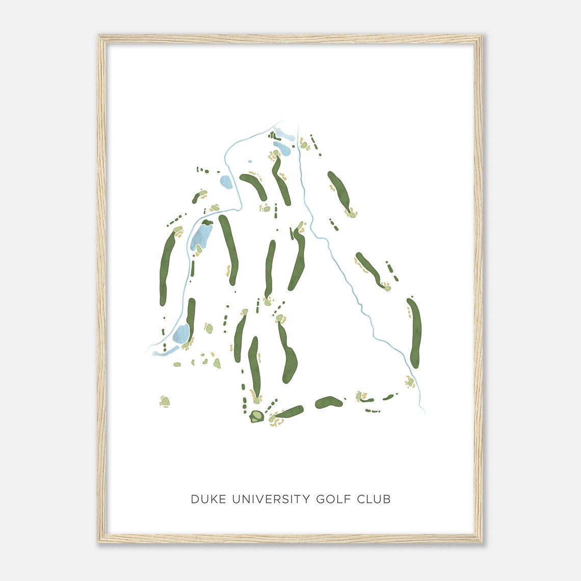 Duke University Golf Club Watercolor Map Art Print