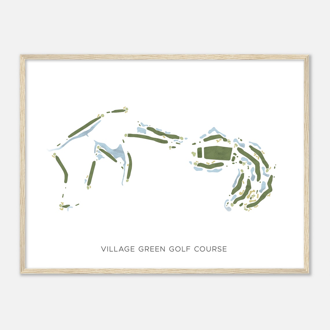 Village Green Golf Course Minnesota Modern Minimalist Map Art Poster