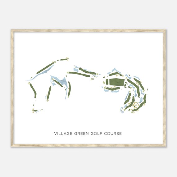 Village Green Golf Course Minnesota Modern Watercolor Map Golfer Gift Golf Wall Art Golf Poster Print Course Layout