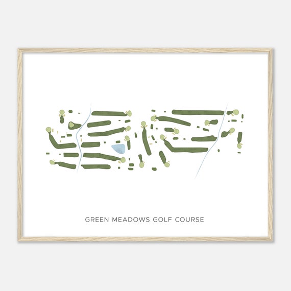 Green Meadows Golf Course Michigan Modern Watercolor Map Golfer Gift Golf Wall Art Golf Poster Print Course Layout
