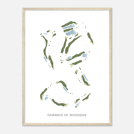 Fairways Of Woodside Wisconsin Modern Watercolor Map Golfer Gift Golf Wall Art Golf Poster Print Course Layout