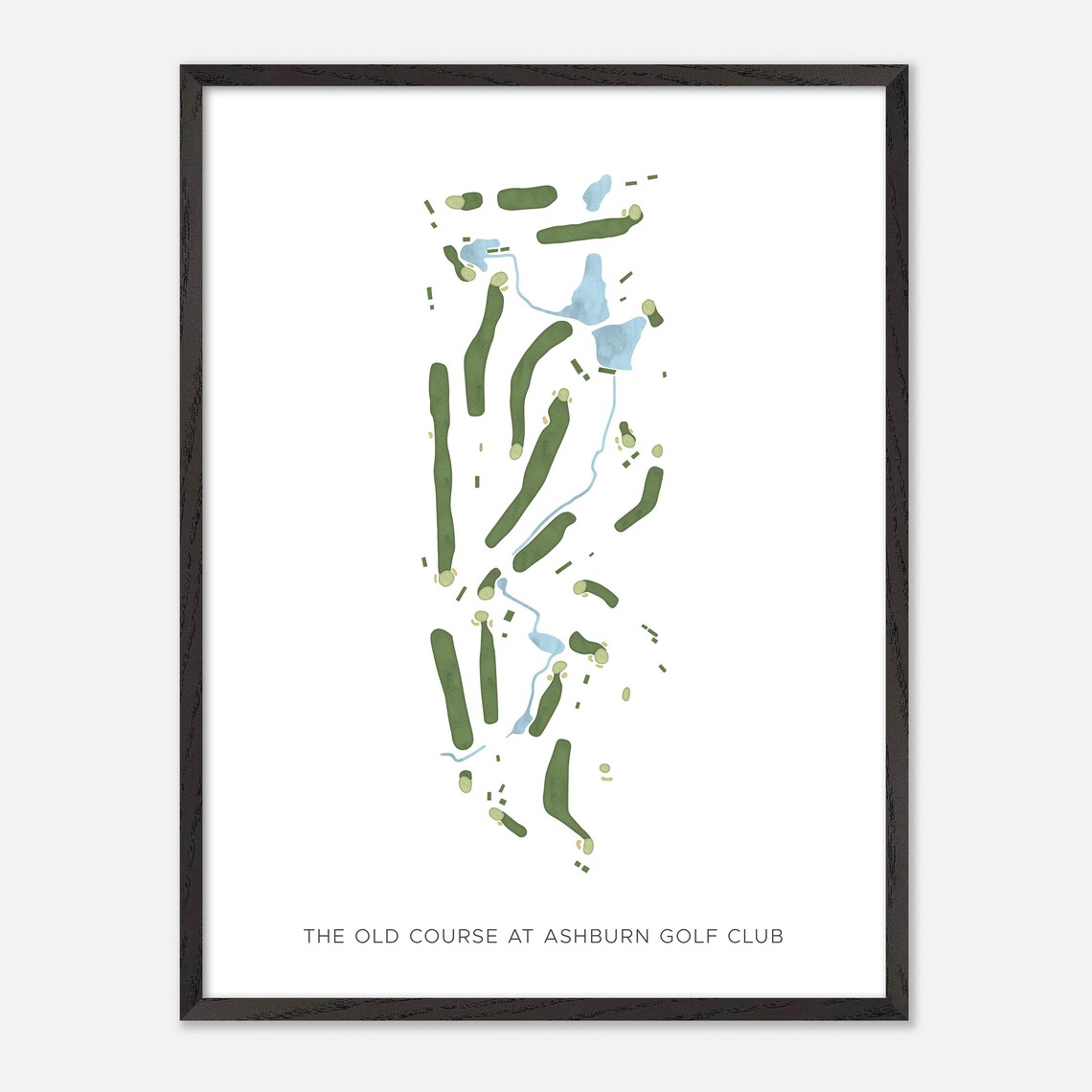 The Old Course at Ashburn Golf Club Halifax Canada Modern Watercolor Map Poster - Image 2