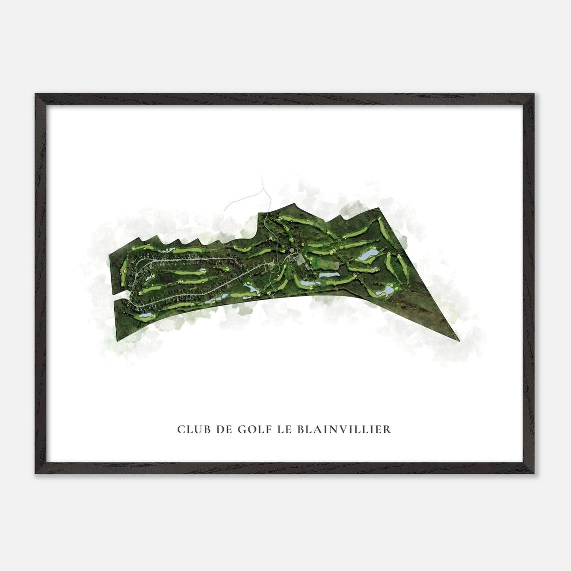 Club de Golf Le Blainvillier Canada Classic Watercolor Golf Map Poster - Image 4