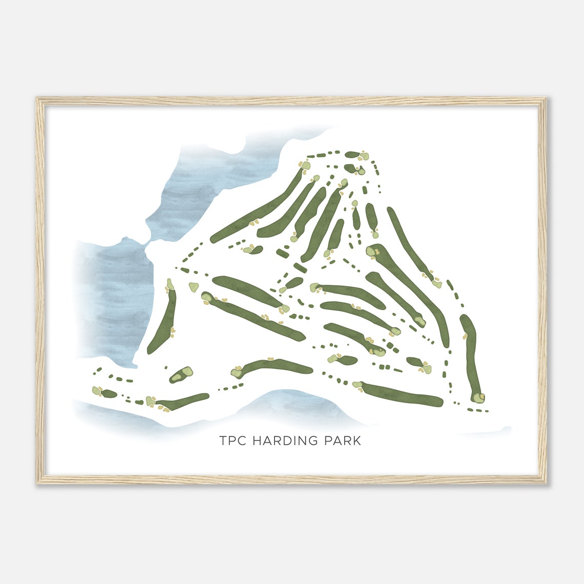 TPC Harding Park California Modern Coastal Watercolor Golf Map Print - Image 2