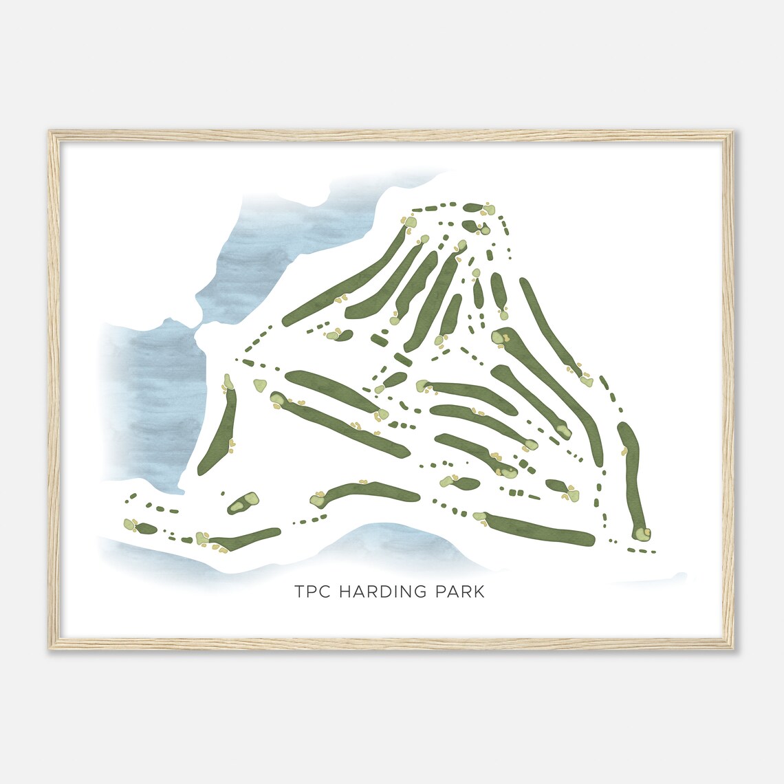 Tpc Harding Park California Modern Watercolor Map Golfer Gift Golf Wall Art Golf Poster Print Course Layout - Image 2